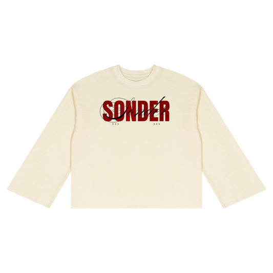Raw edge waffle knit - cream