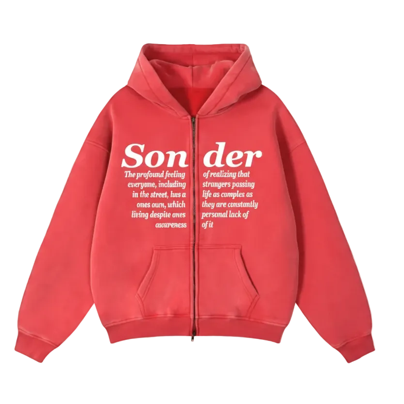 Sonder series - double zip acid wash boxy hoodie
