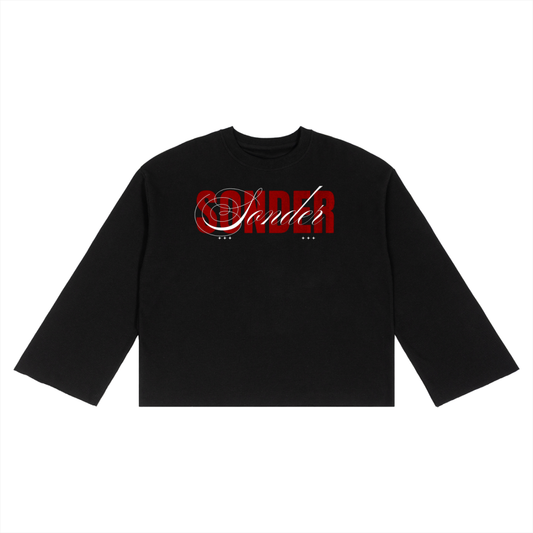 Raw edge waffle knit - black