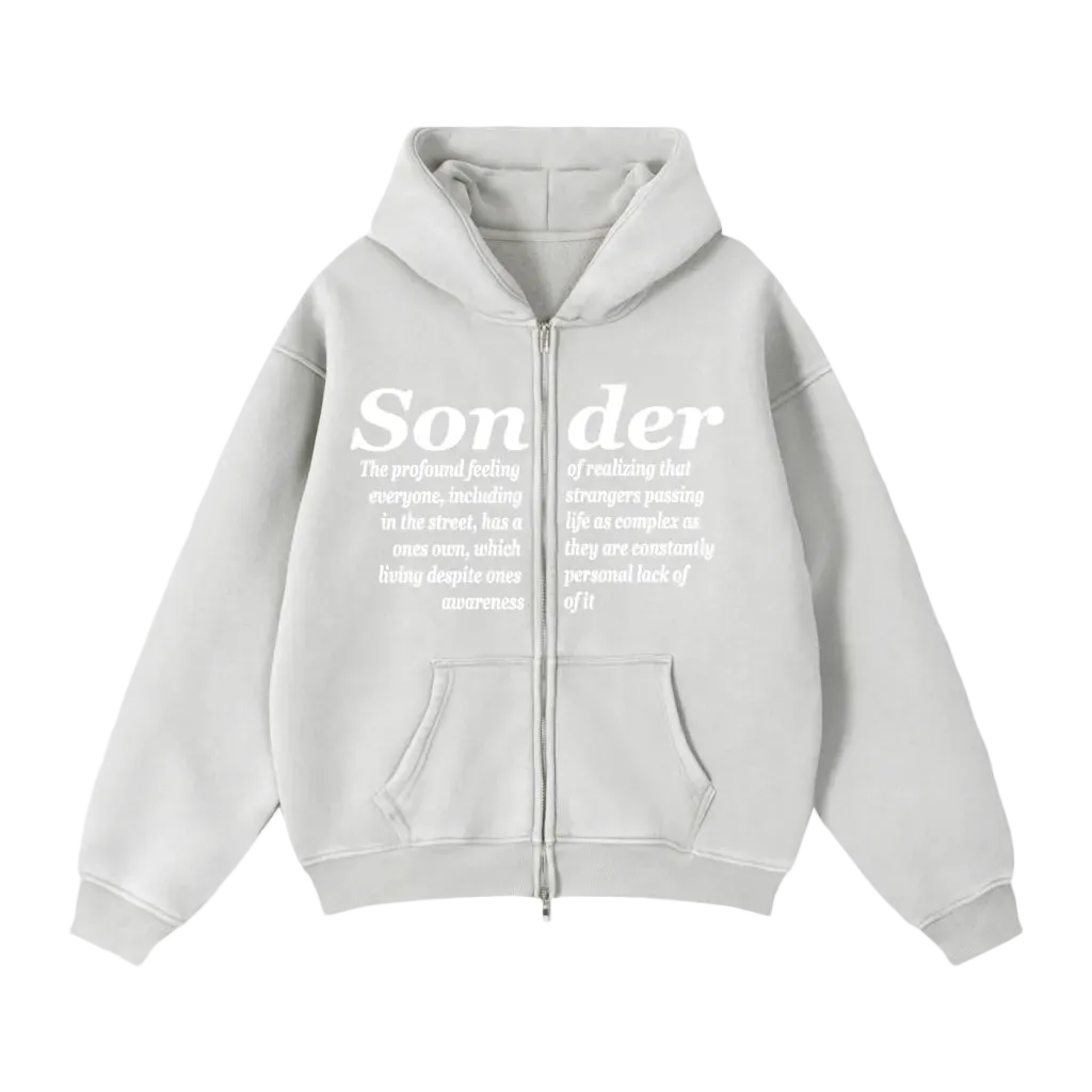 Sonder series - double zip acid wash boxy hoodie